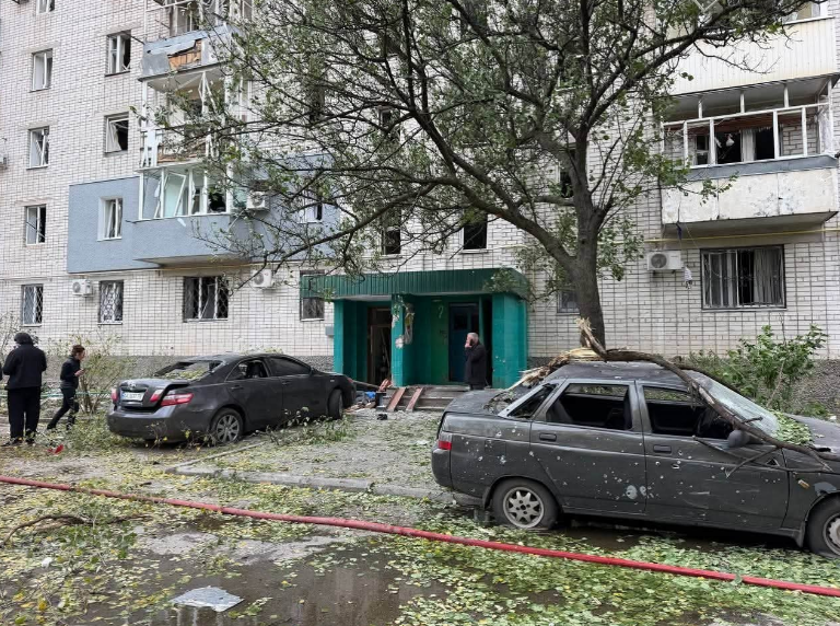 Russian drone hits apartment block in Kremenchuk, injuring 11, including three children