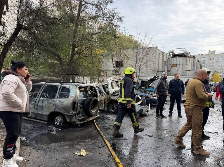 Russian drone hits apartment block in Kremenchuk, injuring 11, including three children