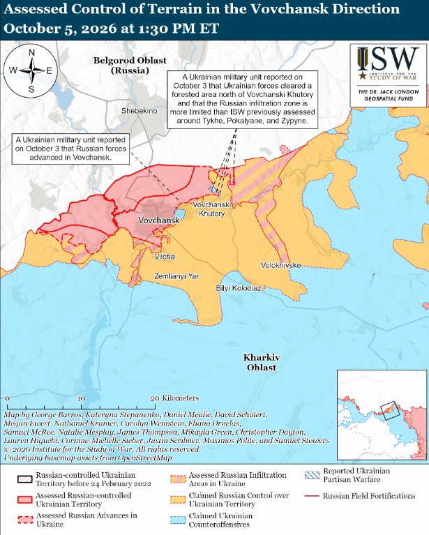 ЗСУ відкинули окупантів біля Вовчанська та зачистили територію, - ISW