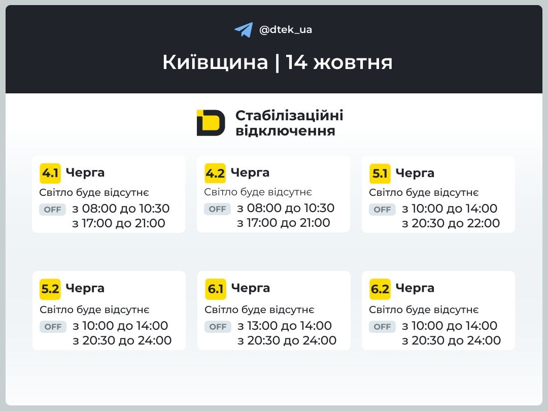 Українців попередили про відключення світла 14 жовтня: якими будуть графіки