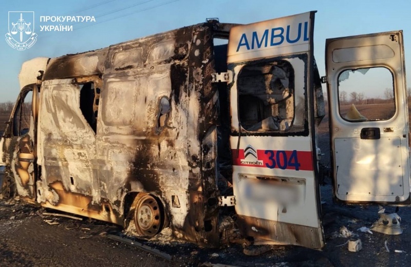 Russia attacks ambulance in Kharkiv region, leaving two medics dead