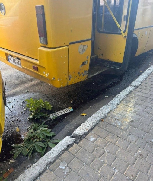 Russian drone strike hits bus stop with people waiting in Ukraine's Odesa