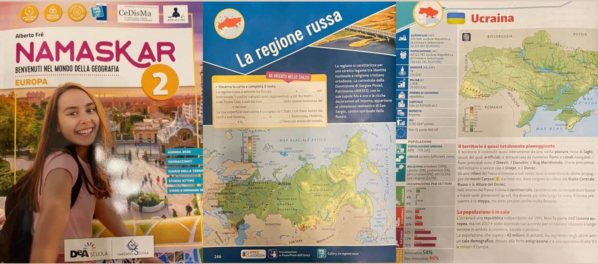 В итальянском учебнике по географии Украину причислили к регионам России: вспыхнул скандал