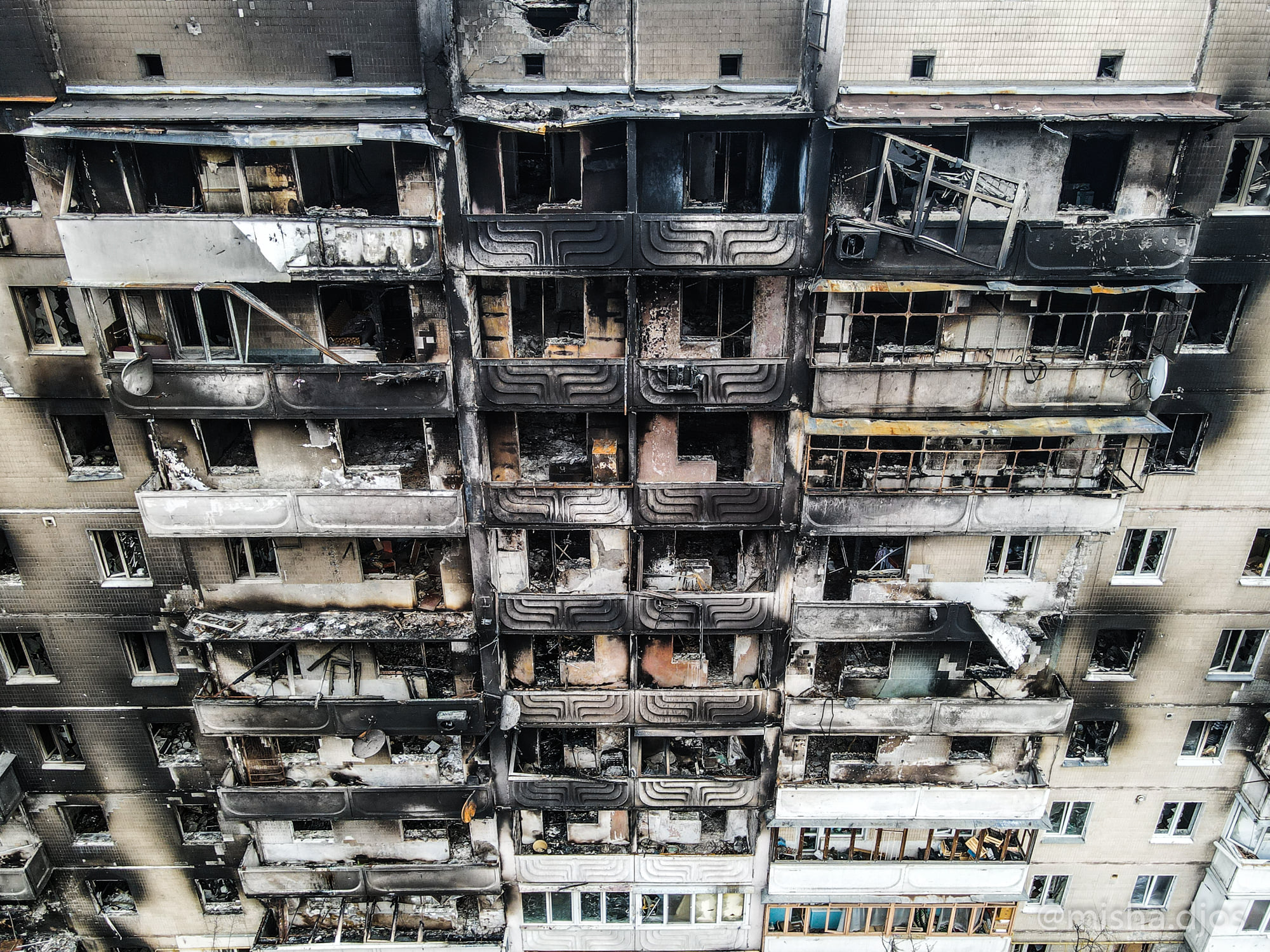 Зруйнований Ірпінь показали з висоти пташиного польоту (фоторепортаж)