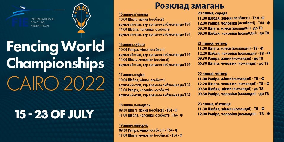 Збірна України оприлюднила заявку на чемпіонат світу з фехтування