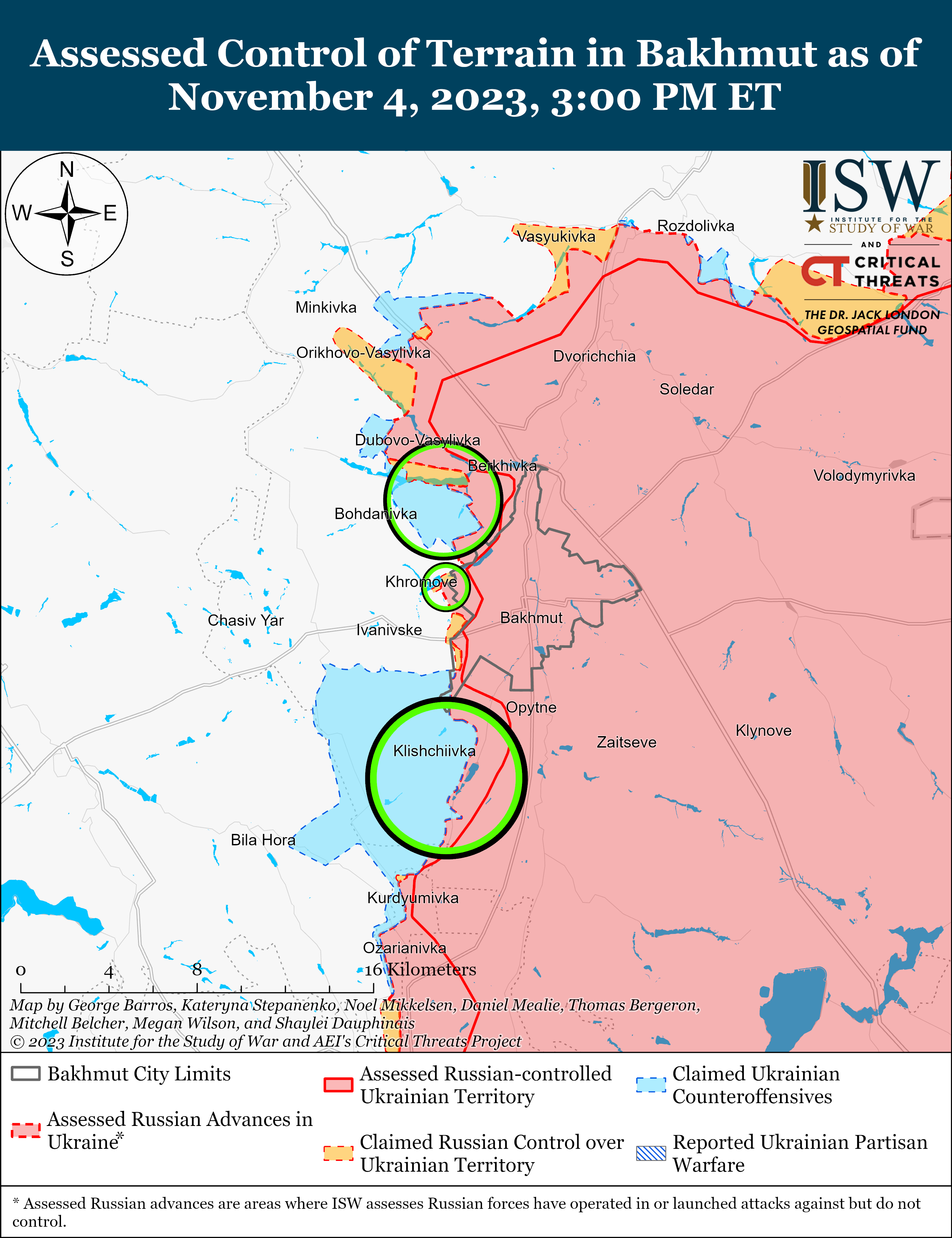 ВСУ продвинулись на южном фланге Бахмута: карты ISW