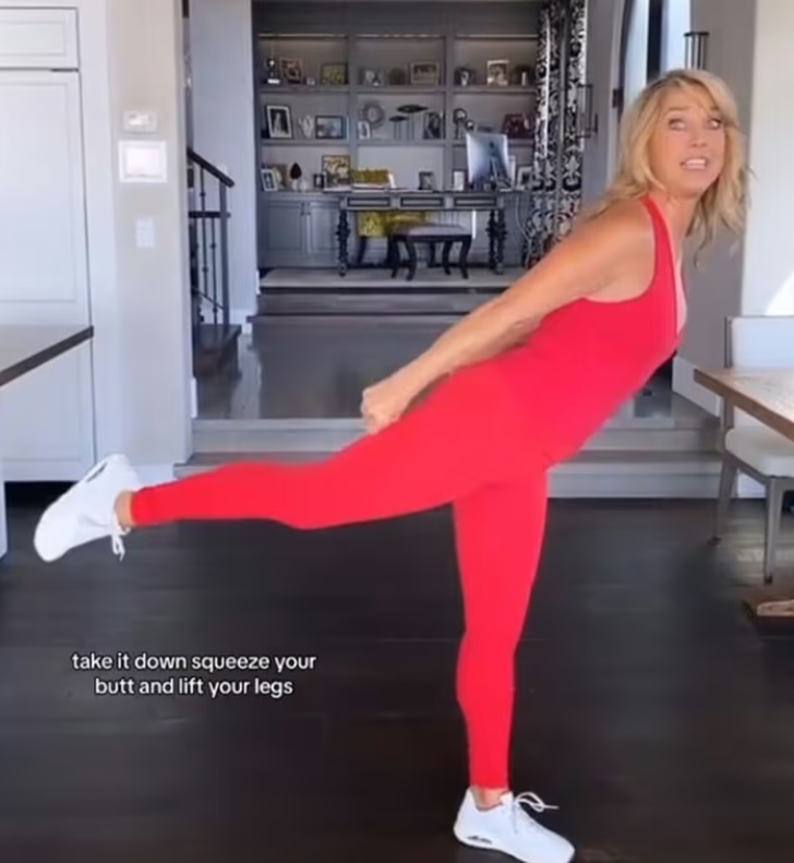 Fitness expert shows 3 exercises for slim and young body