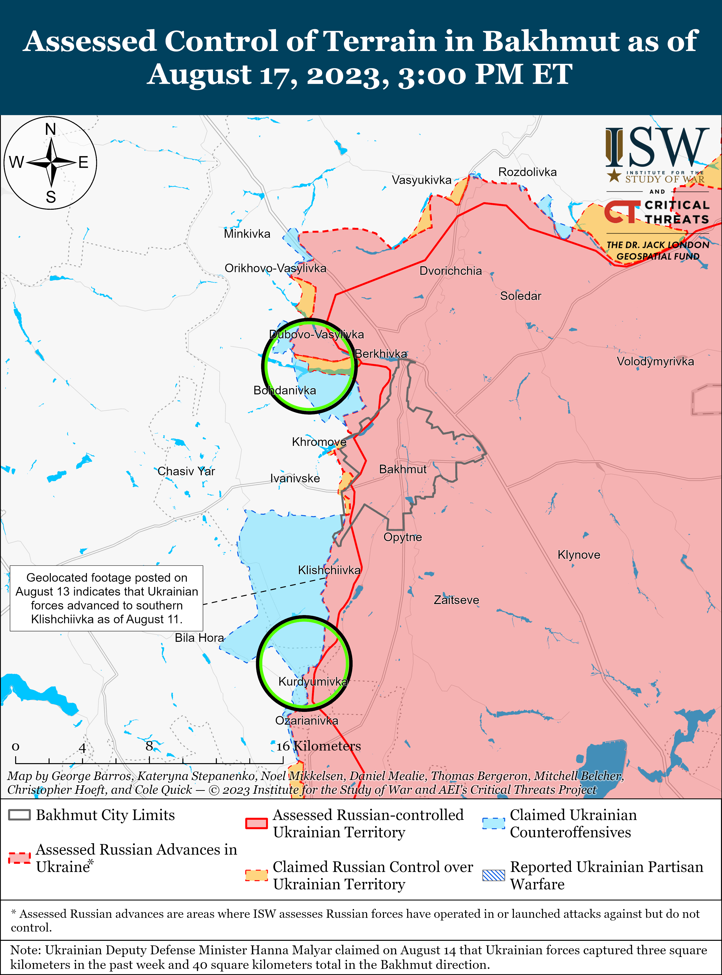 ВСУ заняли южный фланг Бахмута и контрнаступают на Бердянском направлении: карты боев ISW