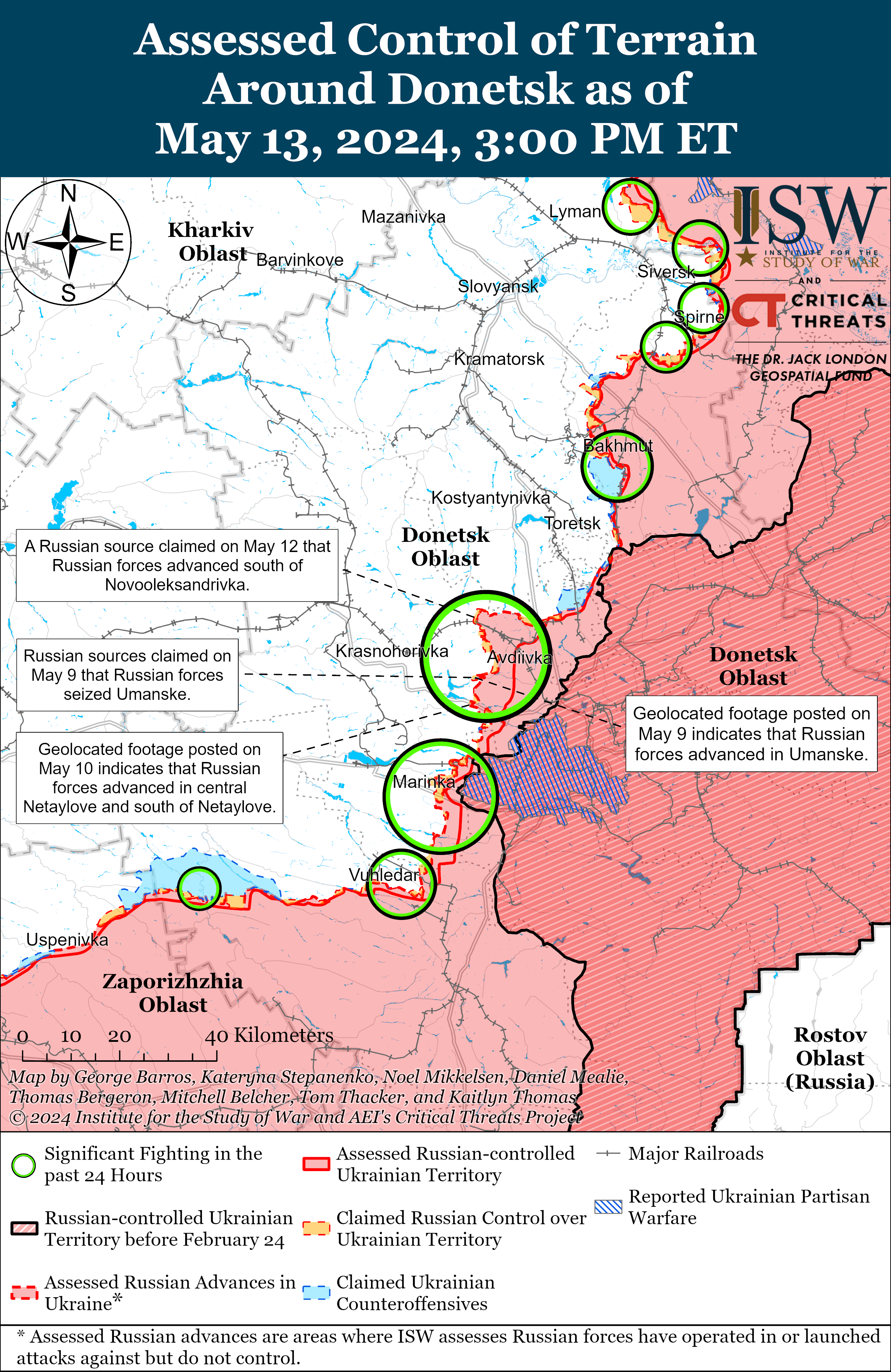 ВСУ восстановили позиции возле Часового Яра, враг давит в Харьковской области: карты ISW