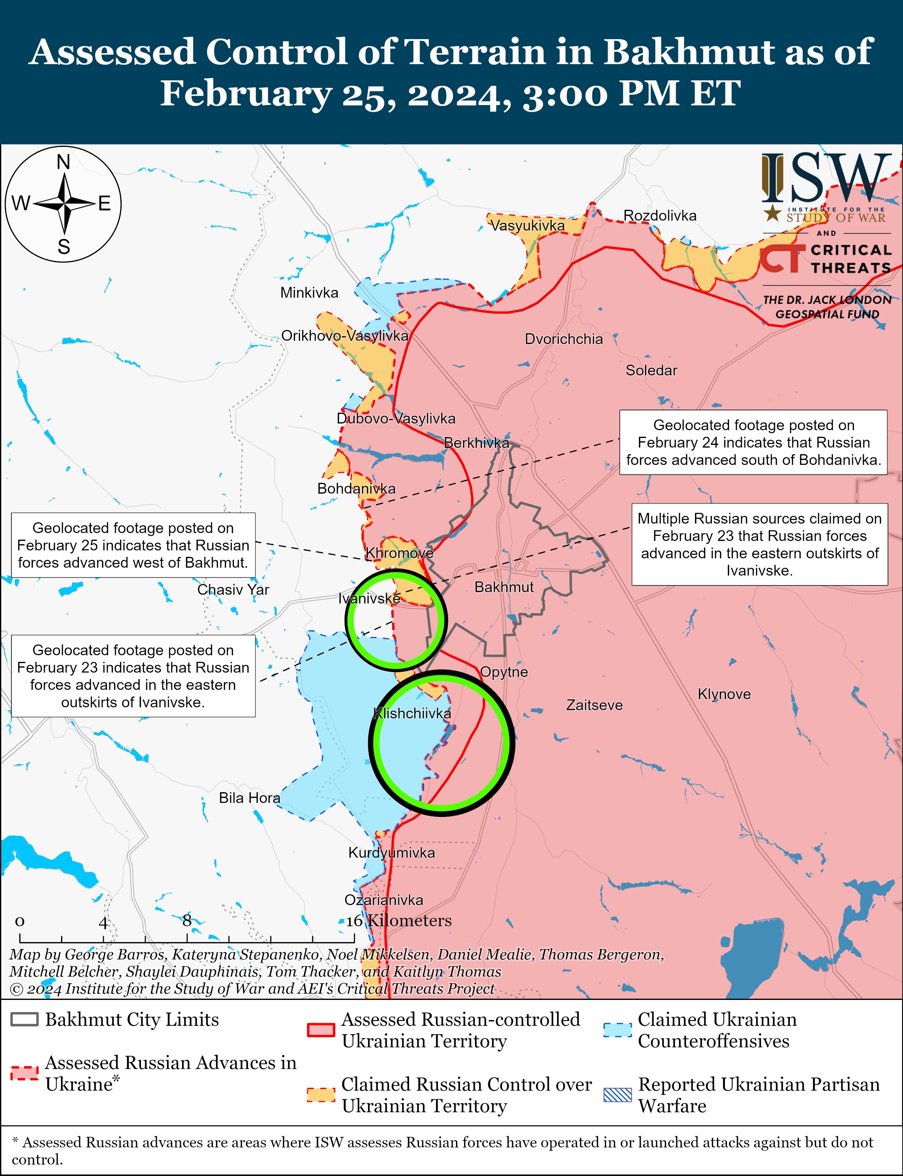 Российские войска с большими усилиями пытаются продвинуться в Работино: карты ISW