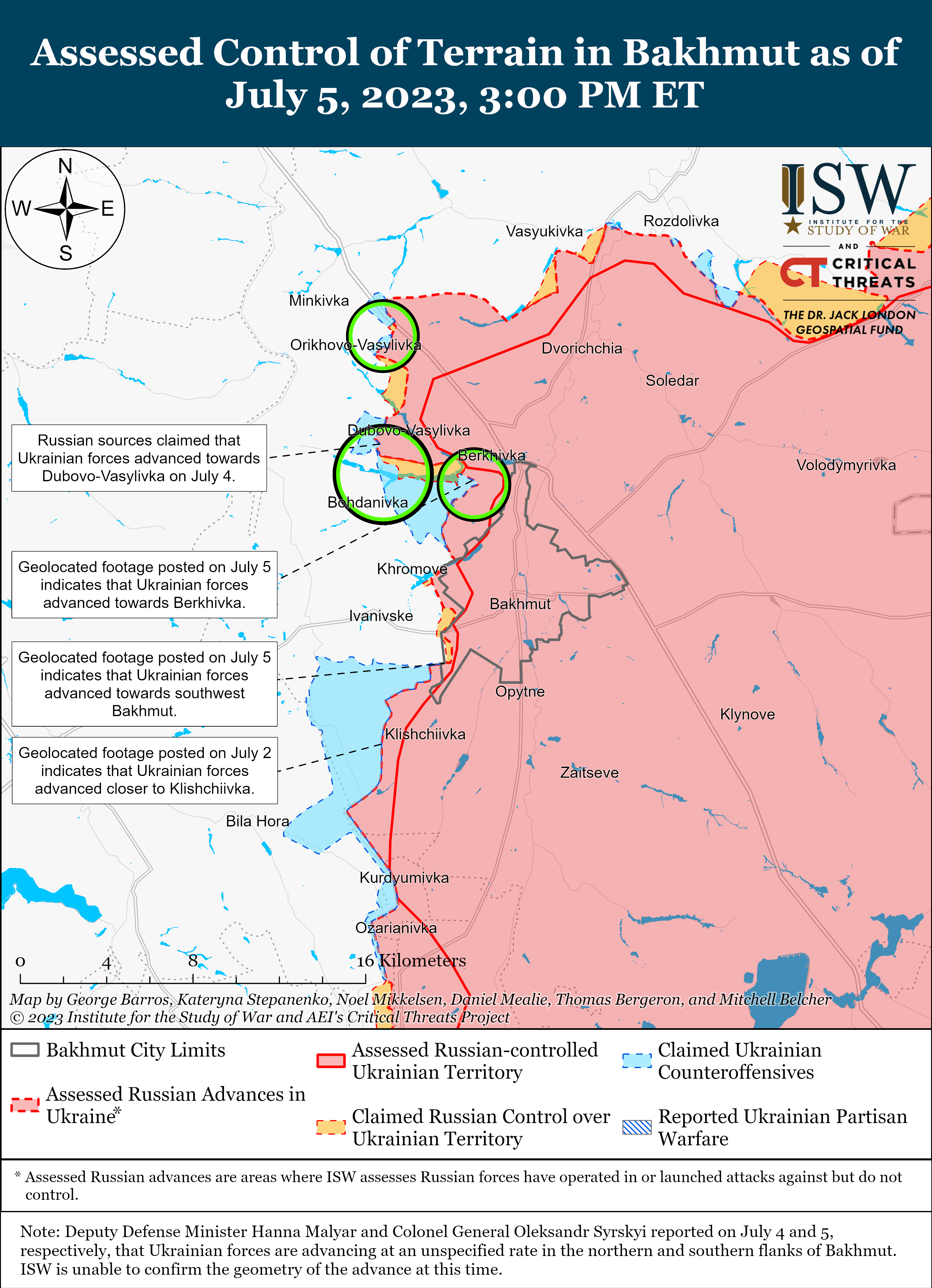ВСУ продвигаются под Бахмутом и сохраняют позиции на левом берегу Днепра: карты боев ISW