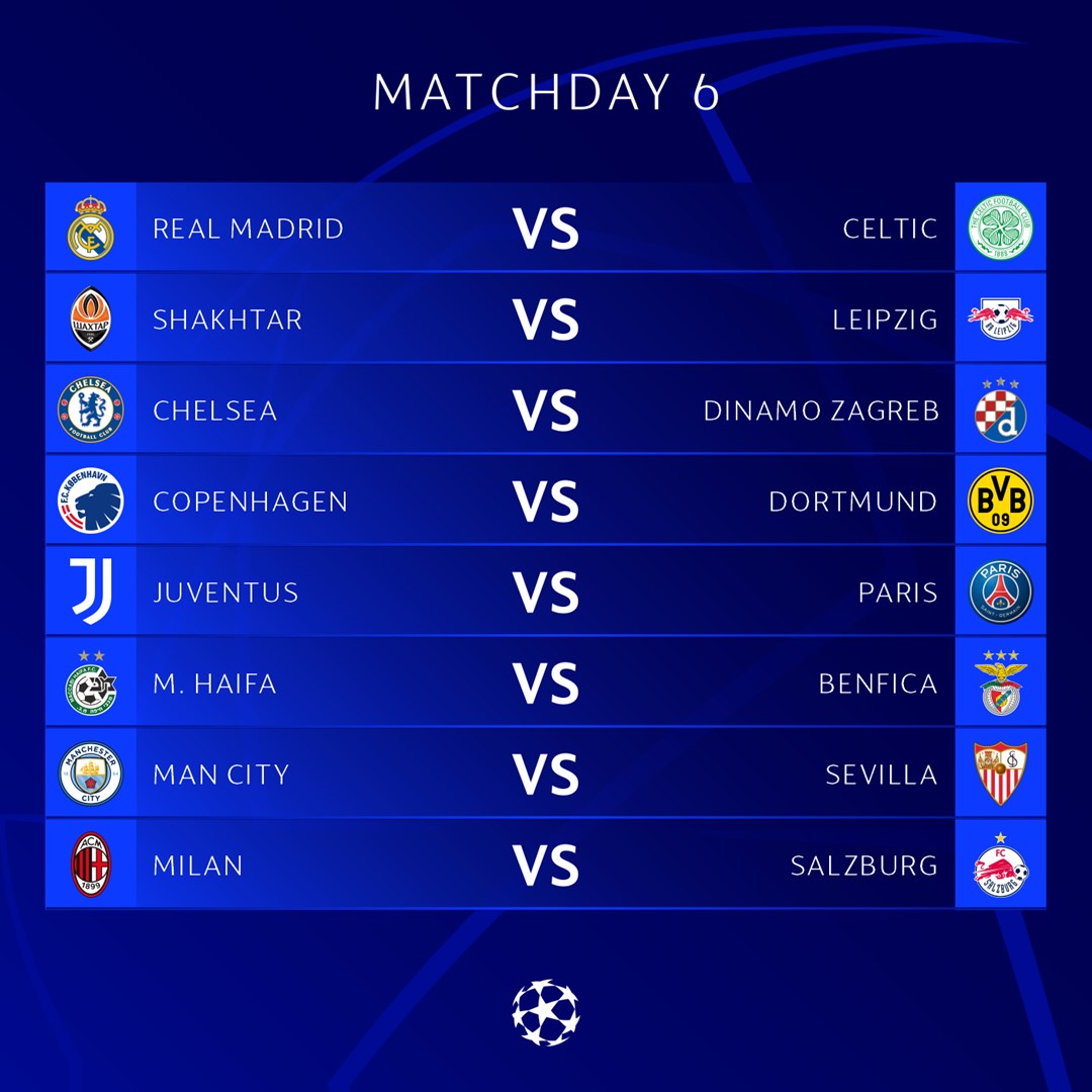 Продовження Ліги чемпіонів 2 листопада: повний розклад матчів середи