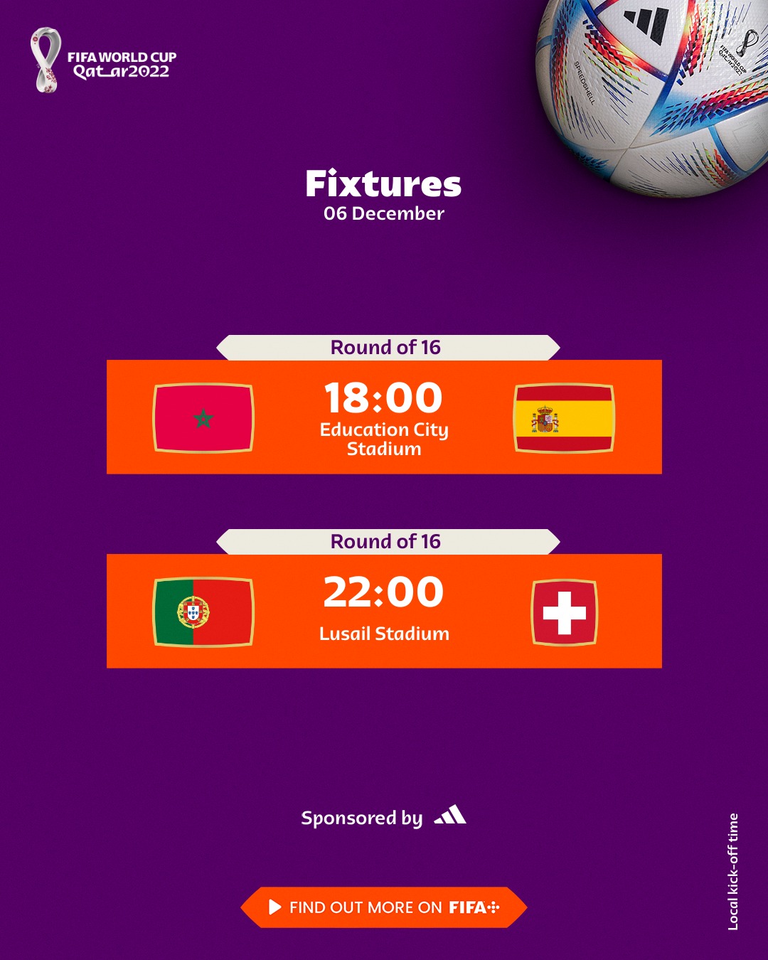 Продолжение плей-офф ЧМ-2022: расписание матчей 1/8 финала Мундиаля 6 декабря