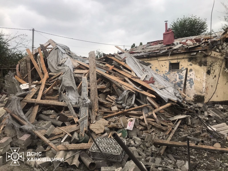 Rescuers reveal aftermath footage of Russian airstrike on Derhachi near Kharkiv