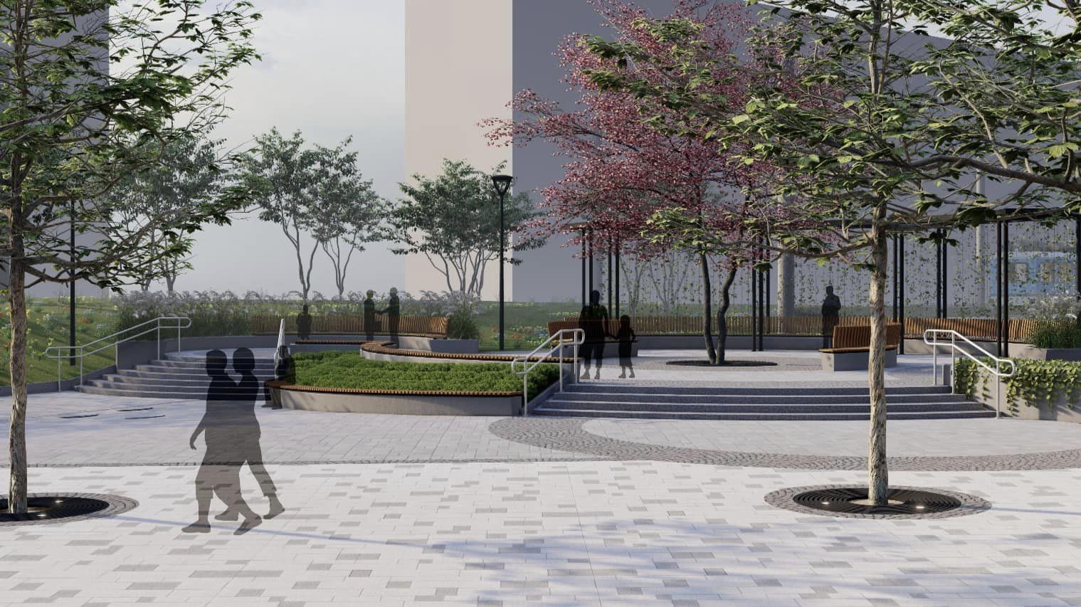 В Киеве показали концепцию нового сквера возле метро &quot;Героев Днепра&quot;: фото и особенности