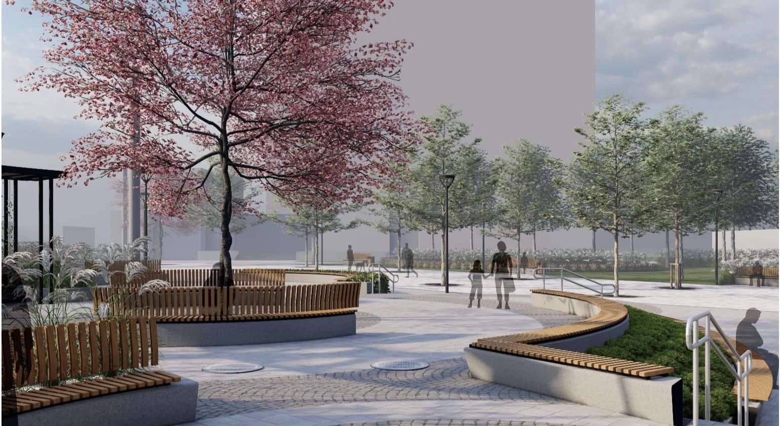 В Киеве показали концепцию нового сквера возле метро &quot;Героев Днепра&quot;: фото и особенности