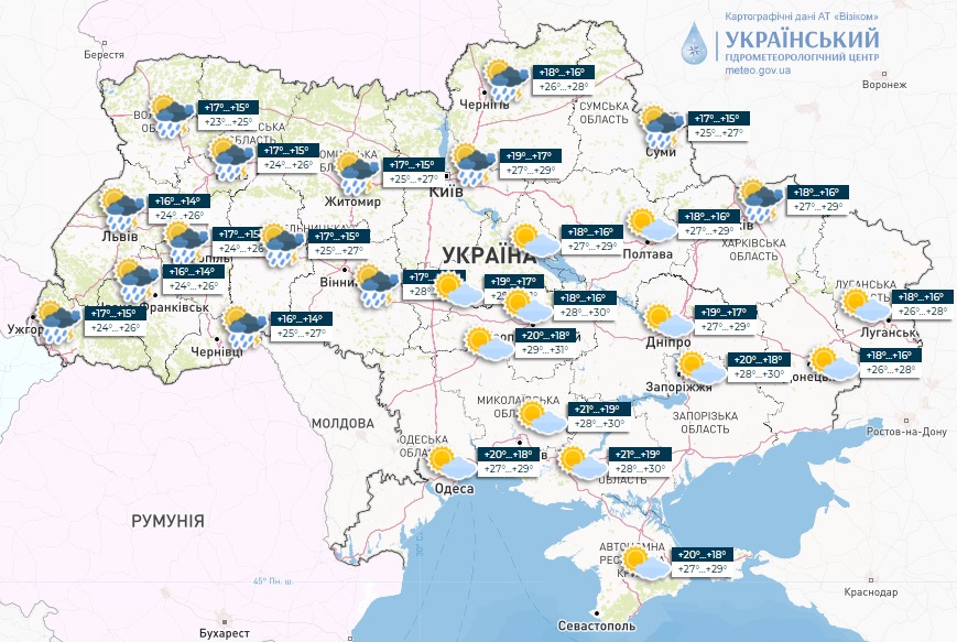 Спека трохи спаде, але місцями невеликі дощі: прогноз погоди на сьогодні