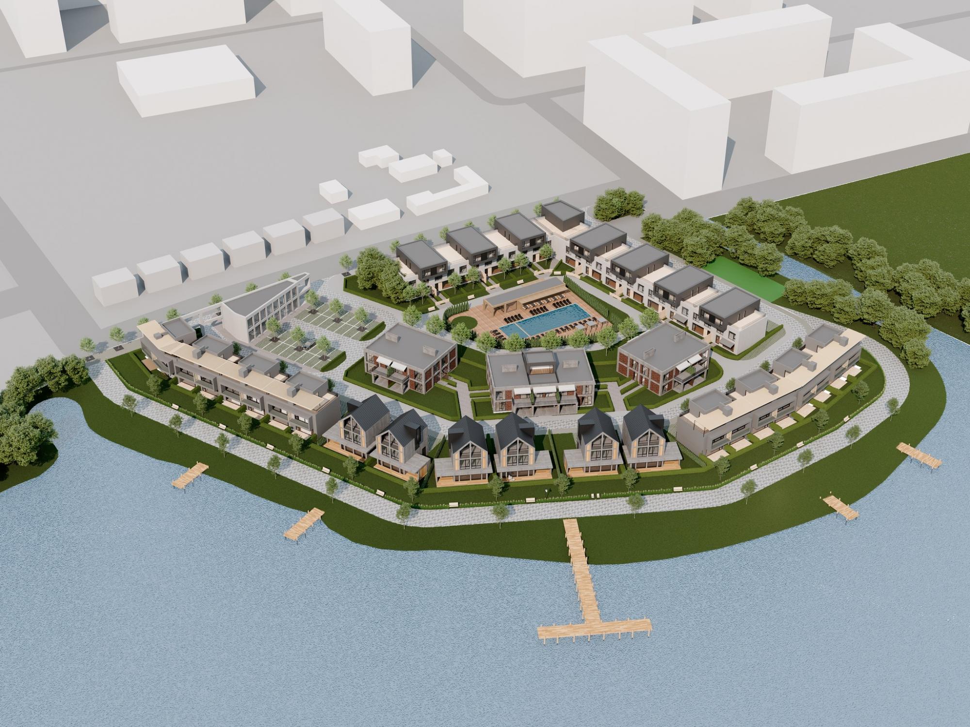 На півострові в Дніпрі зведуть елітний ЖК. Вже є перші фото