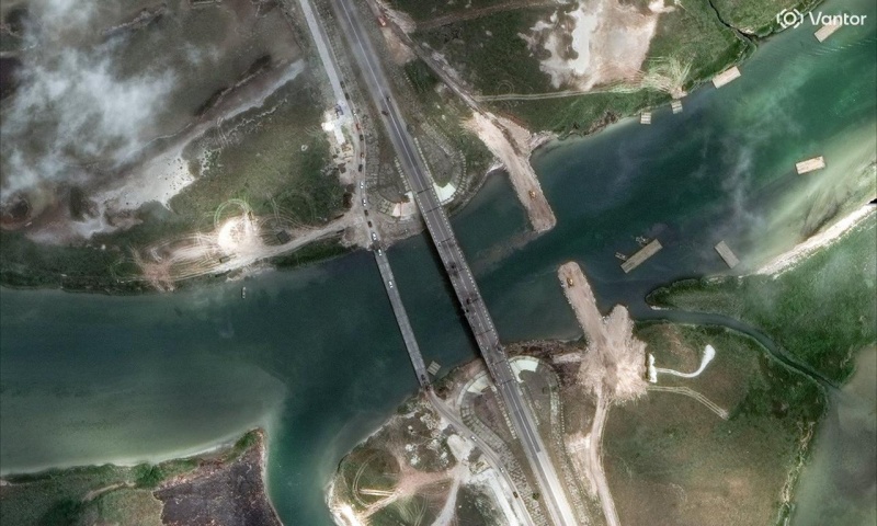 Destroyed bridges and burning oil depots: New photos reveal scale of damage after strikes on Crimea