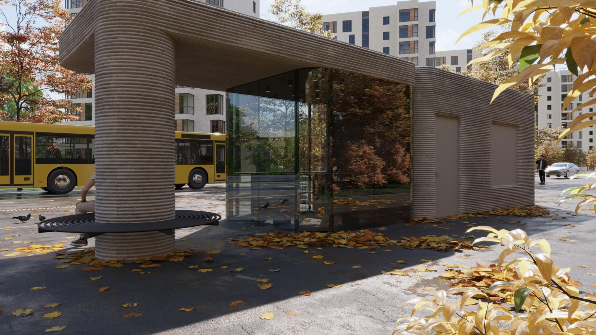 Украинцы разработали остановки-укрытия, которые будут печатать на 3D-принтере. Вот первые фото