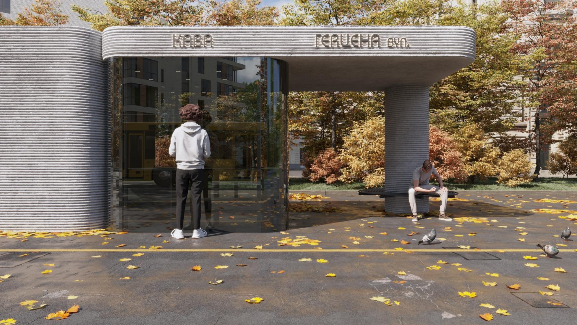 Украинцы разработали остановки-укрытия, которые будут печатать на 3D-принтере. Вот первые фото