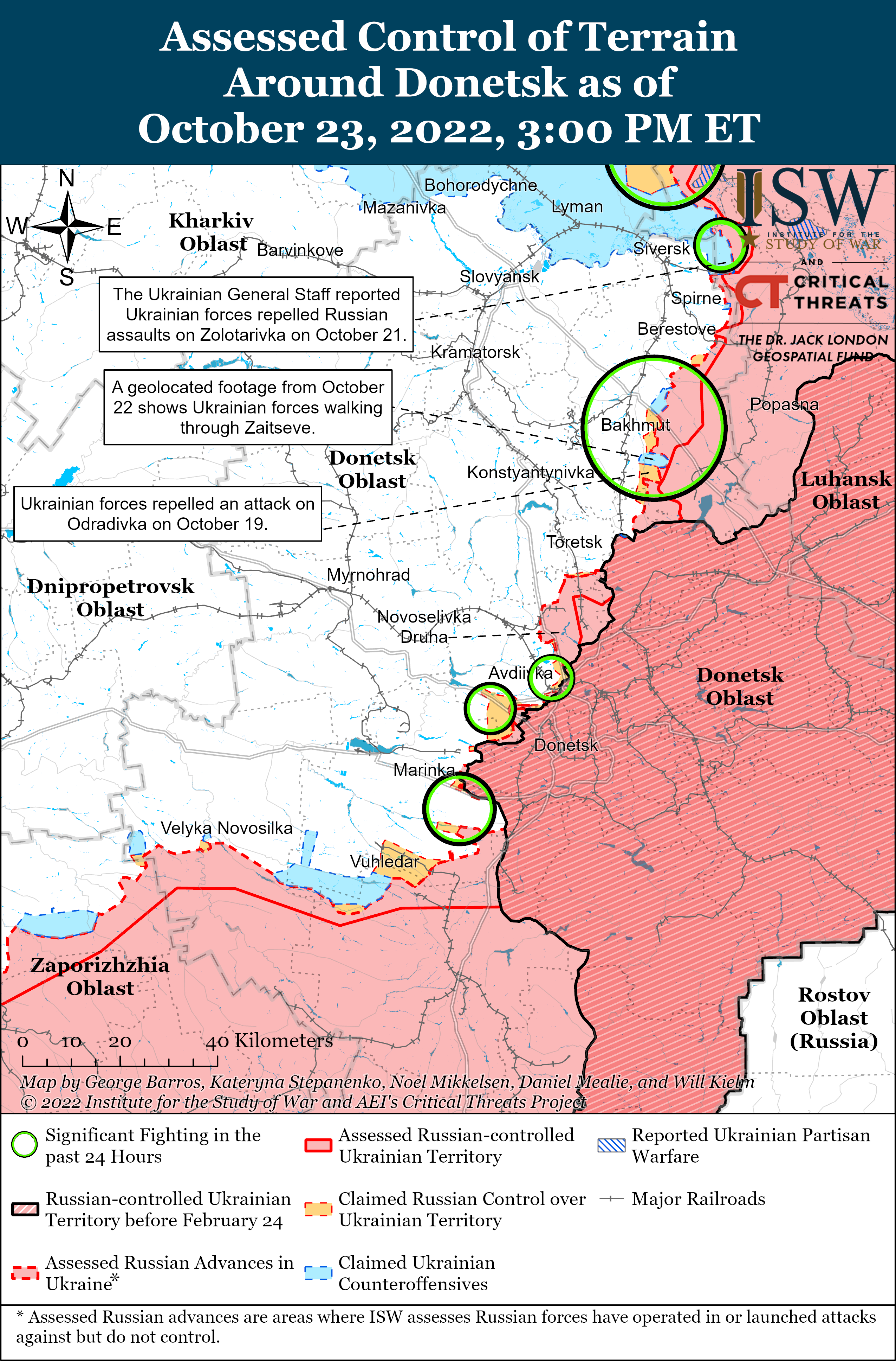 ВСУ наступают в районе Кременной и Сватово, ведутся бои под Бахмутом: карты фронта от ISW