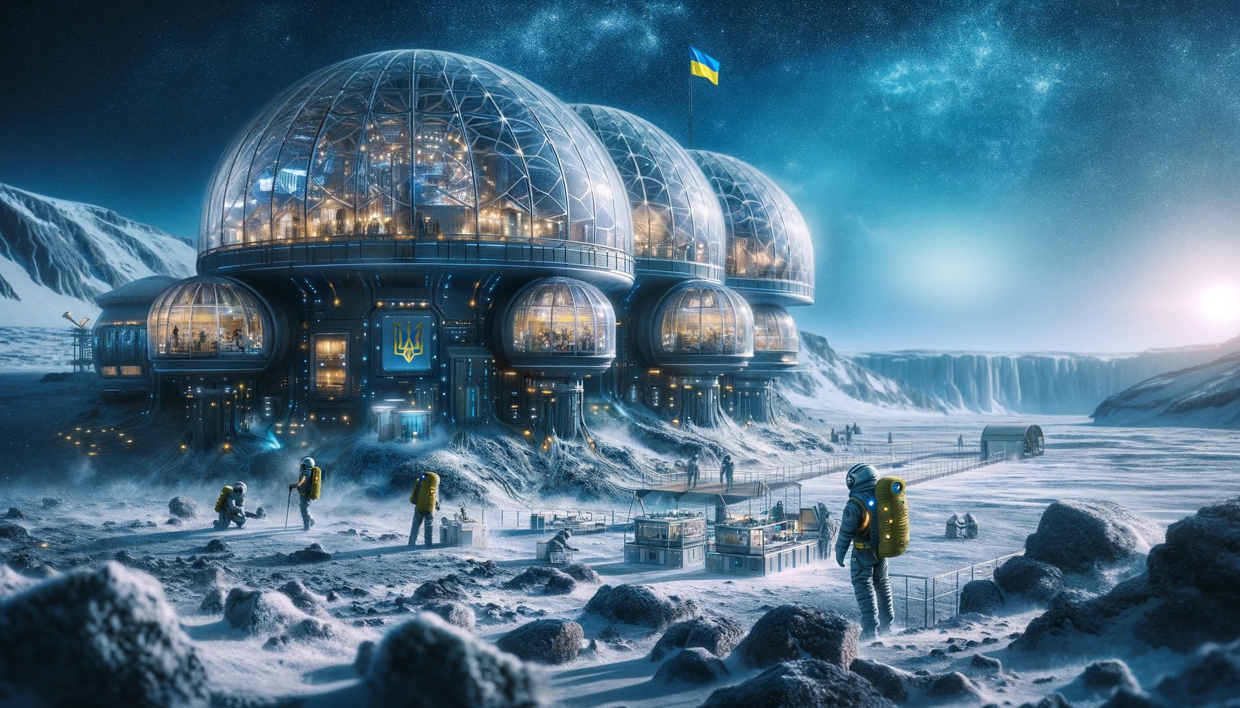 ИИ показал, как бы выглядели украинские поселения на всех планетах Солнечной системы