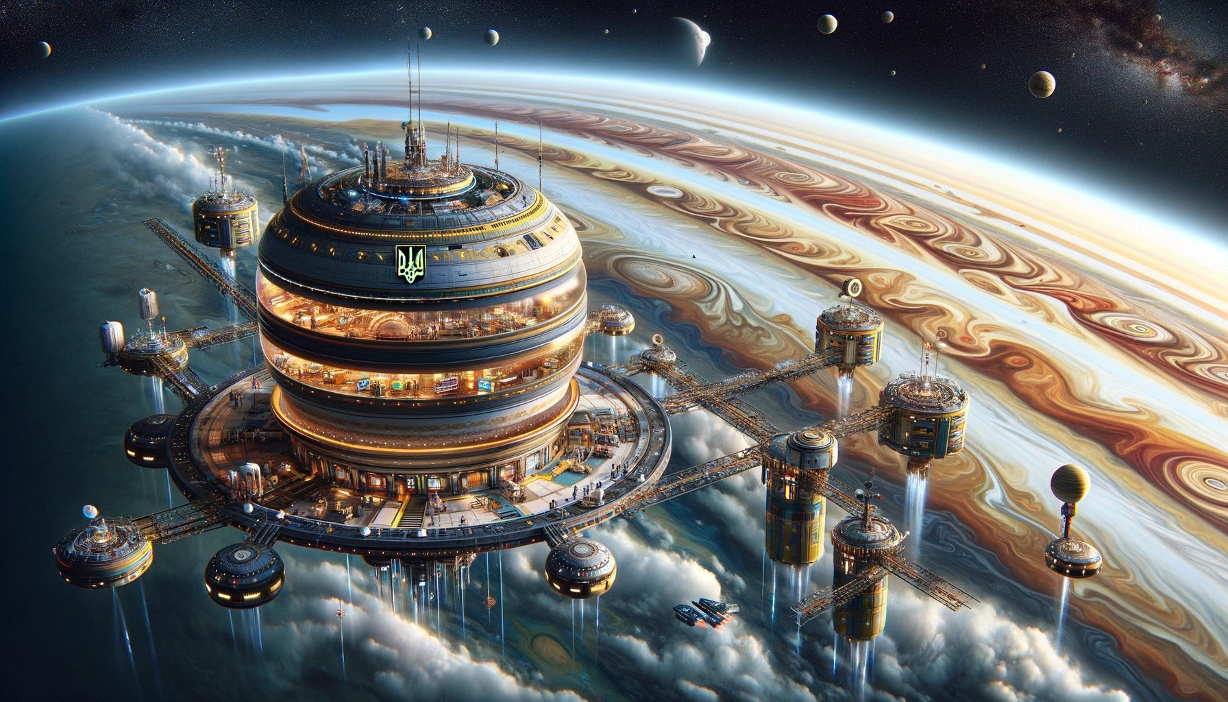 ИИ показал, как бы выглядели украинские поселения на всех планетах Солнечной системы