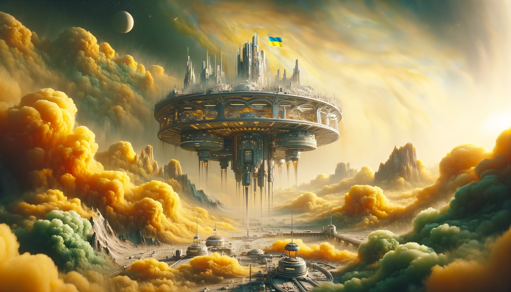 ИИ показал, как бы выглядели украинские поселения на всех планетах Солнечной системы