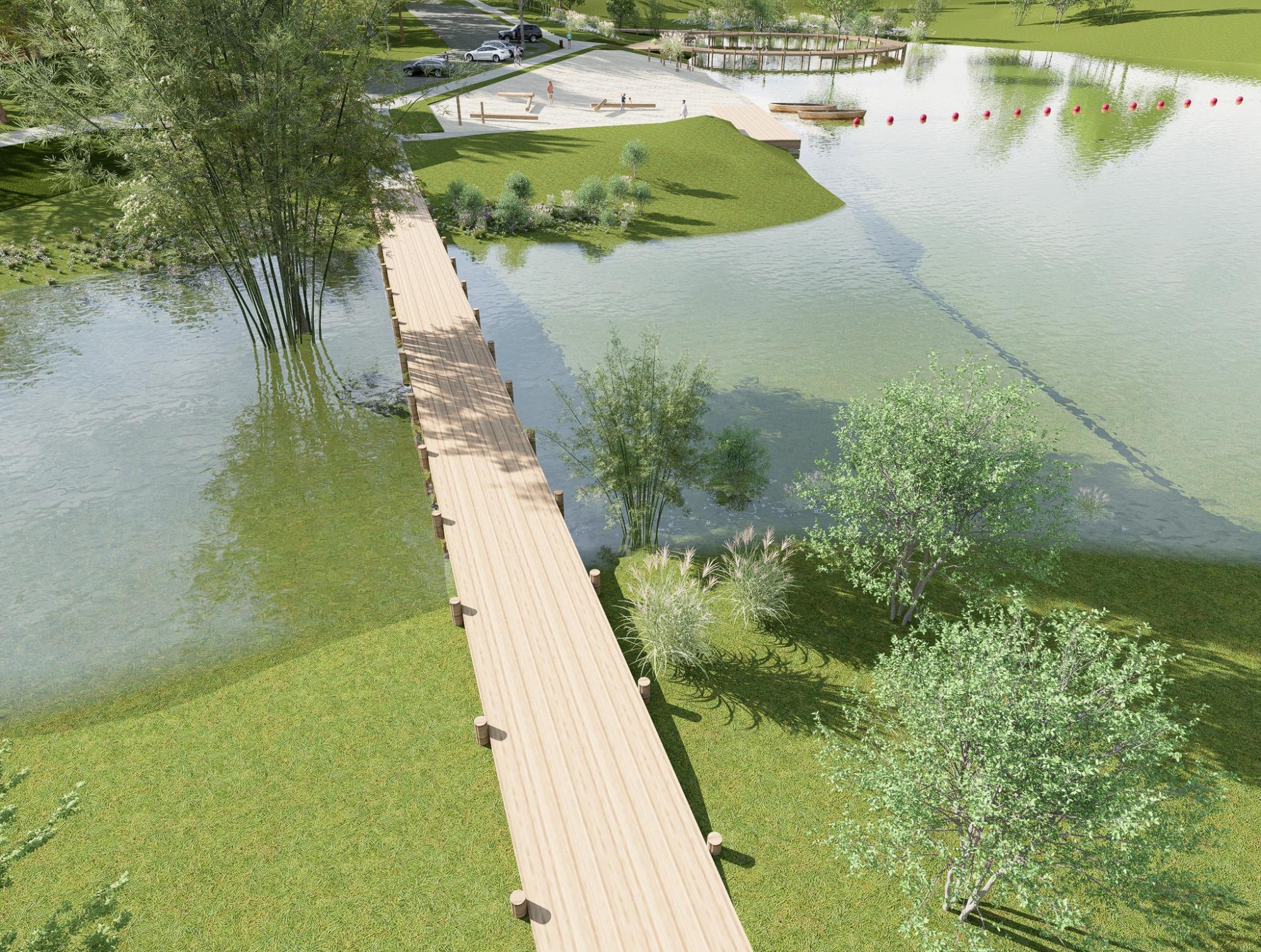 Под Львовом на озере построят спортивно-рекреационную зону. Первые фото проекта