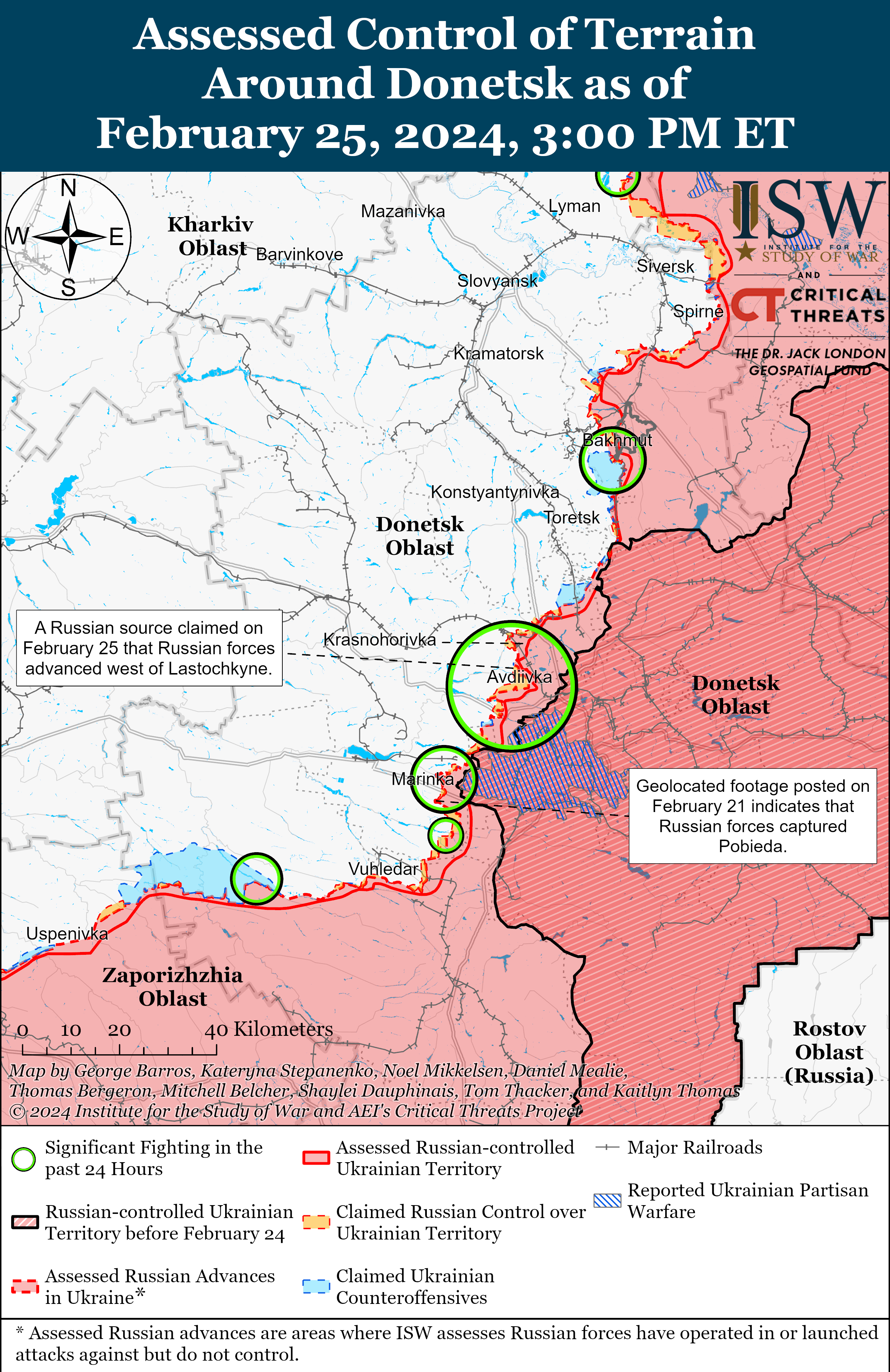 Российские войска с большими усилиями пытаются продвинуться в Работино: карты ISW