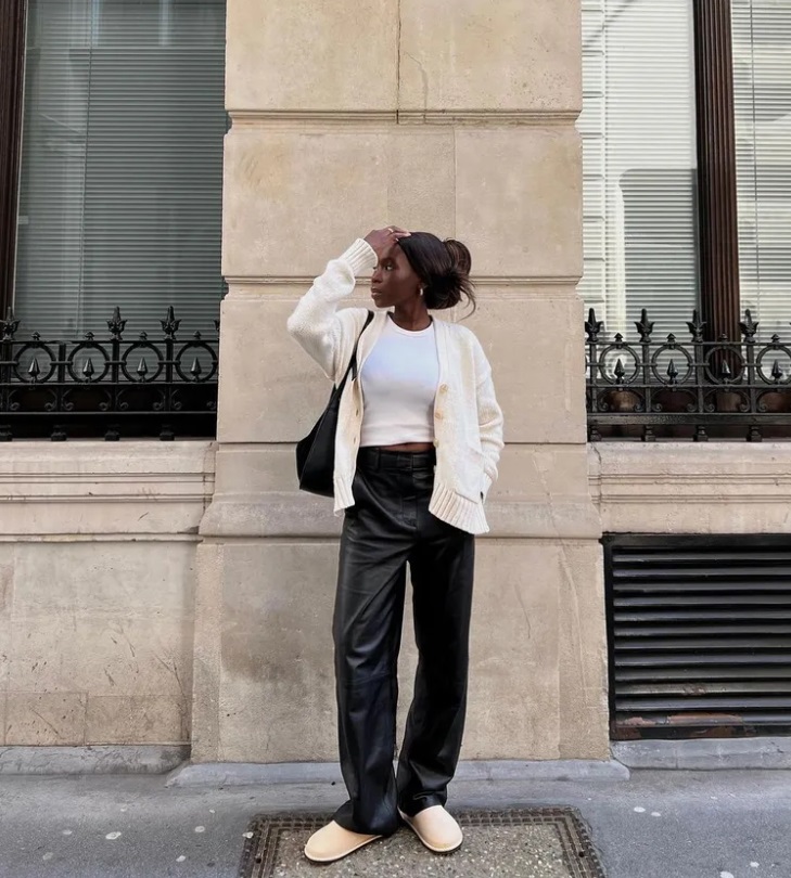 З яким взуттям носити шкіряні штани: моделі та образи на осінь 2024