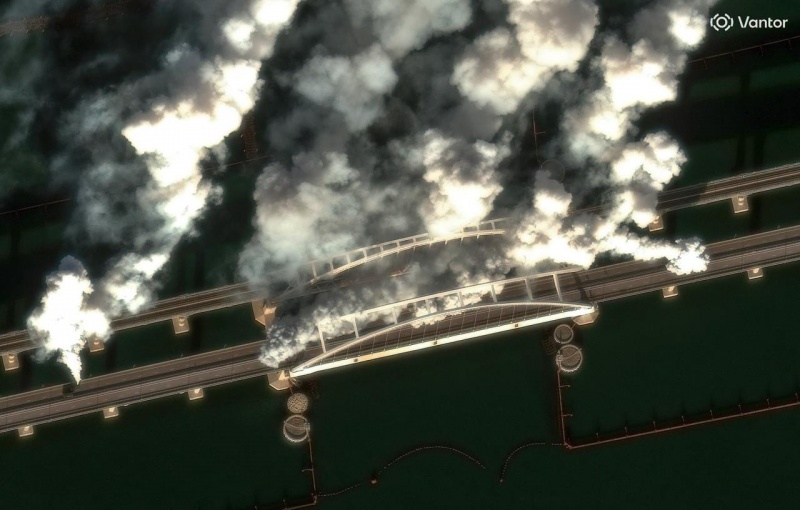 Destroyed bridges and burning oil depots: New photos reveal scale of damage after strikes on Crimea