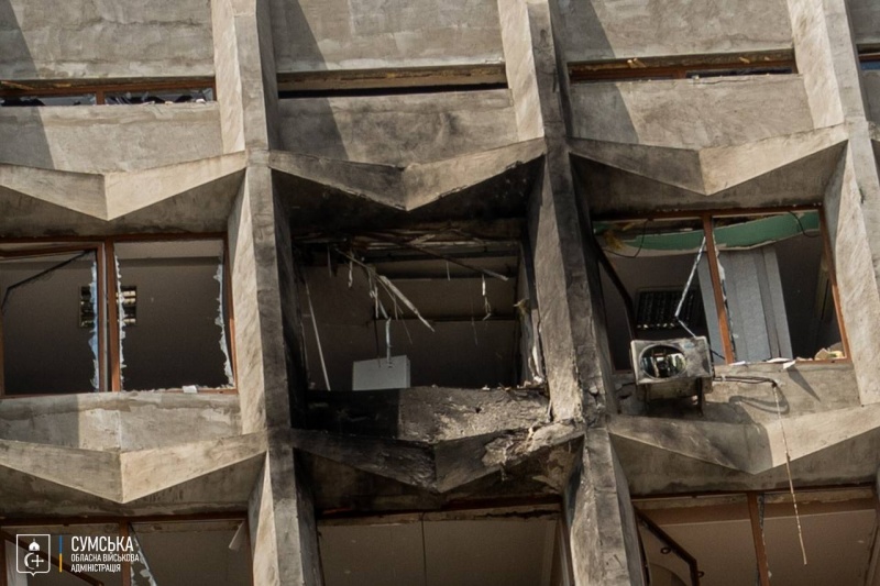 Russian drone hits Ukraine's Sumy government building — see the damage (photos)