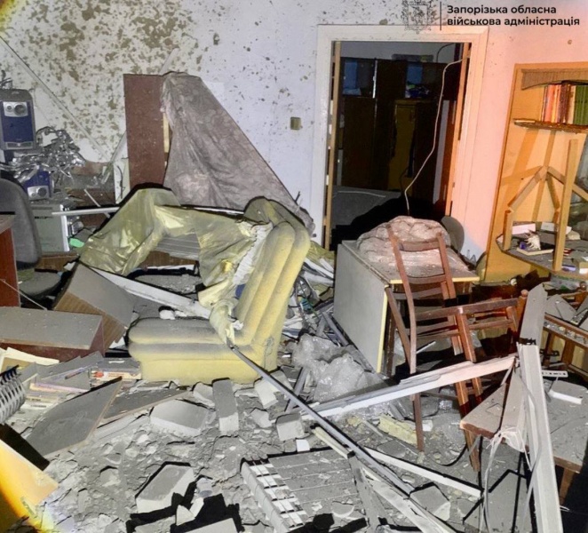 Zaporizhzhia hit by Russian night attack, blackout and fires reported