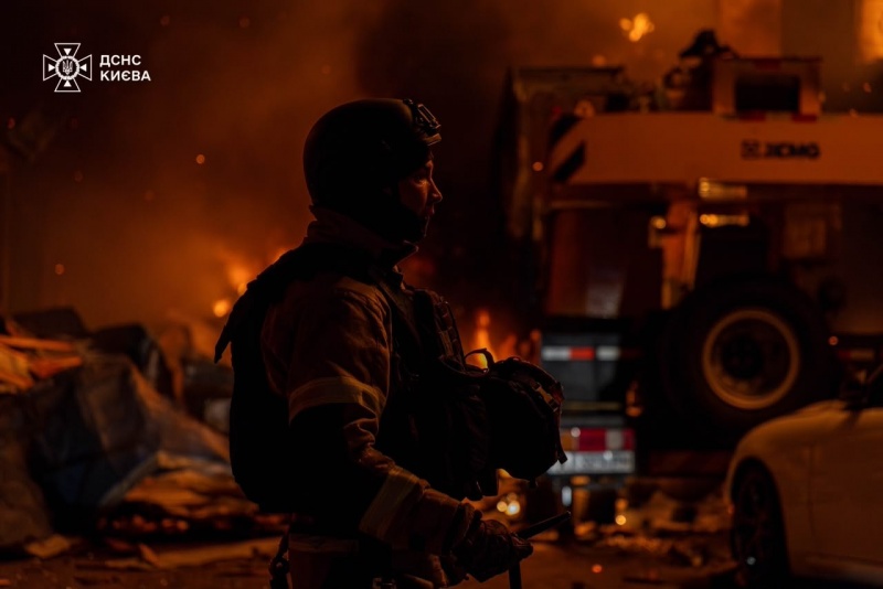 Russian overnight attack damages administrative buildings and trams across Kyiv
