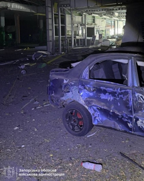 Russian strike hits Zaporizhzhia, sparks fire at gas station