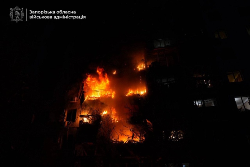 Russia hits Zaporizhzhia second time: Fire rages in high-rise, injuries reported