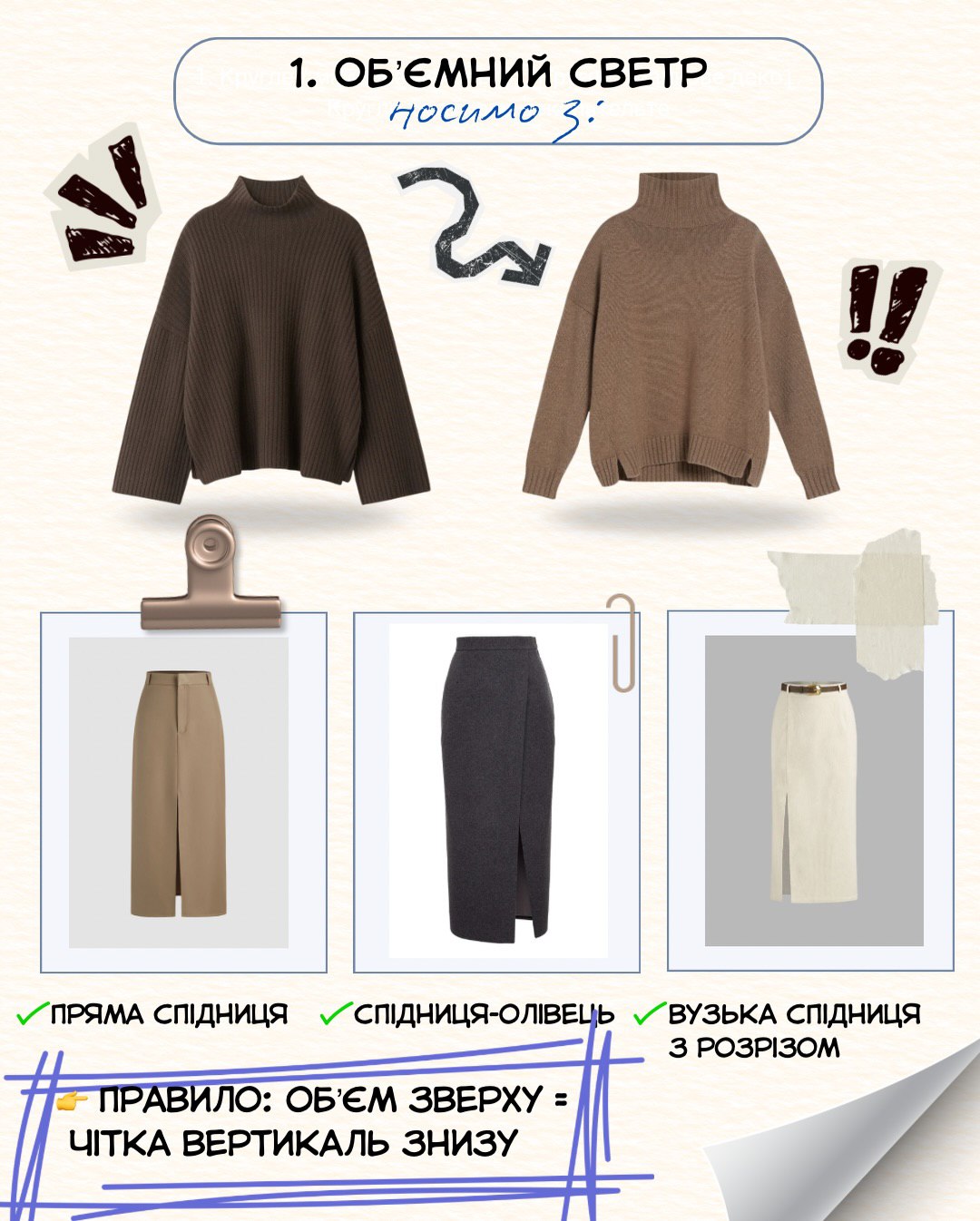 Как правильно носить свитер с юбкой в 2026 году: простые правила