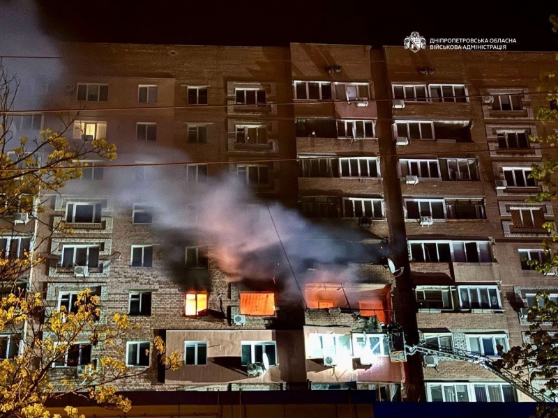 Dnipro under Russian  attack as fires break out and apartments burn in high-rise
