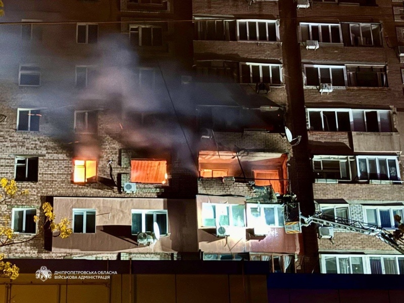 Dnipro under Russian  attack as fires break out and apartments burn in high-rise