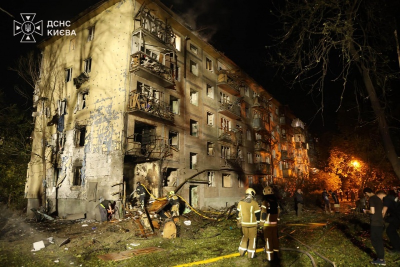 Russian attack on Kyiv hits homes, ignites warehouses and leaves people dead