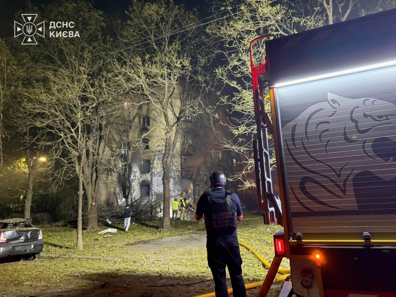 Russian attack on Kyiv hits homes, ignites warehouses and leaves people dead