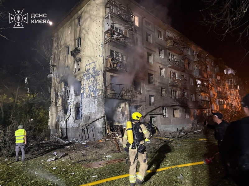 Russian attack on Kyiv hits homes, ignites warehouses and leaves people dead