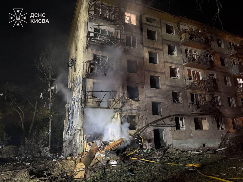 Russian attack on Kyiv hits homes, ignites warehouses and leaves people dead