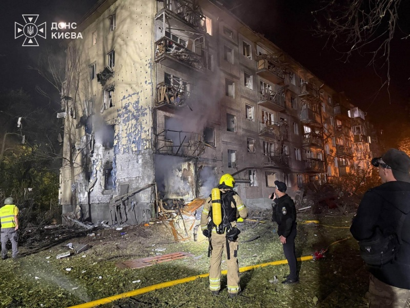 Russian attack on Kyiv hits homes, ignites warehouses and leaves people dead