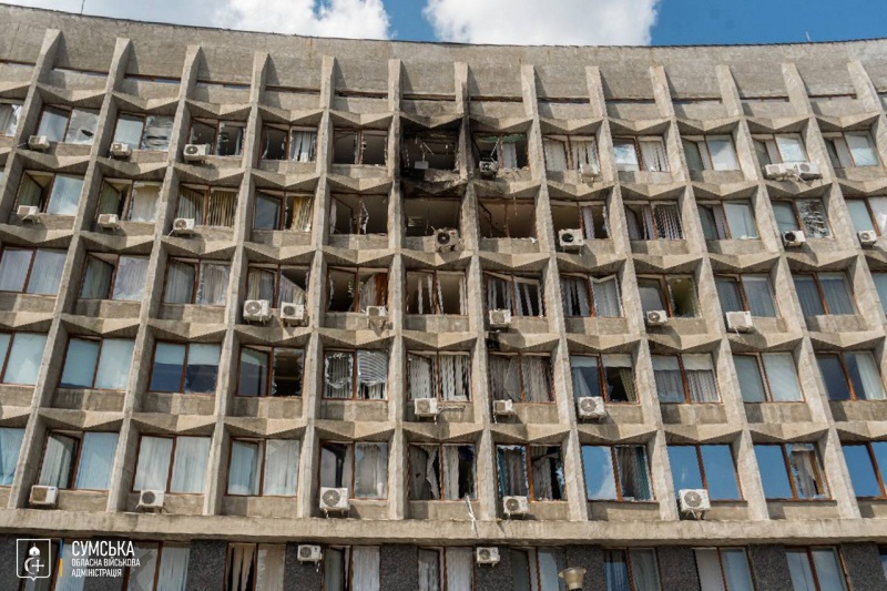 Russian drone hits Ukraine's Sumy government building — see the damage (photos)