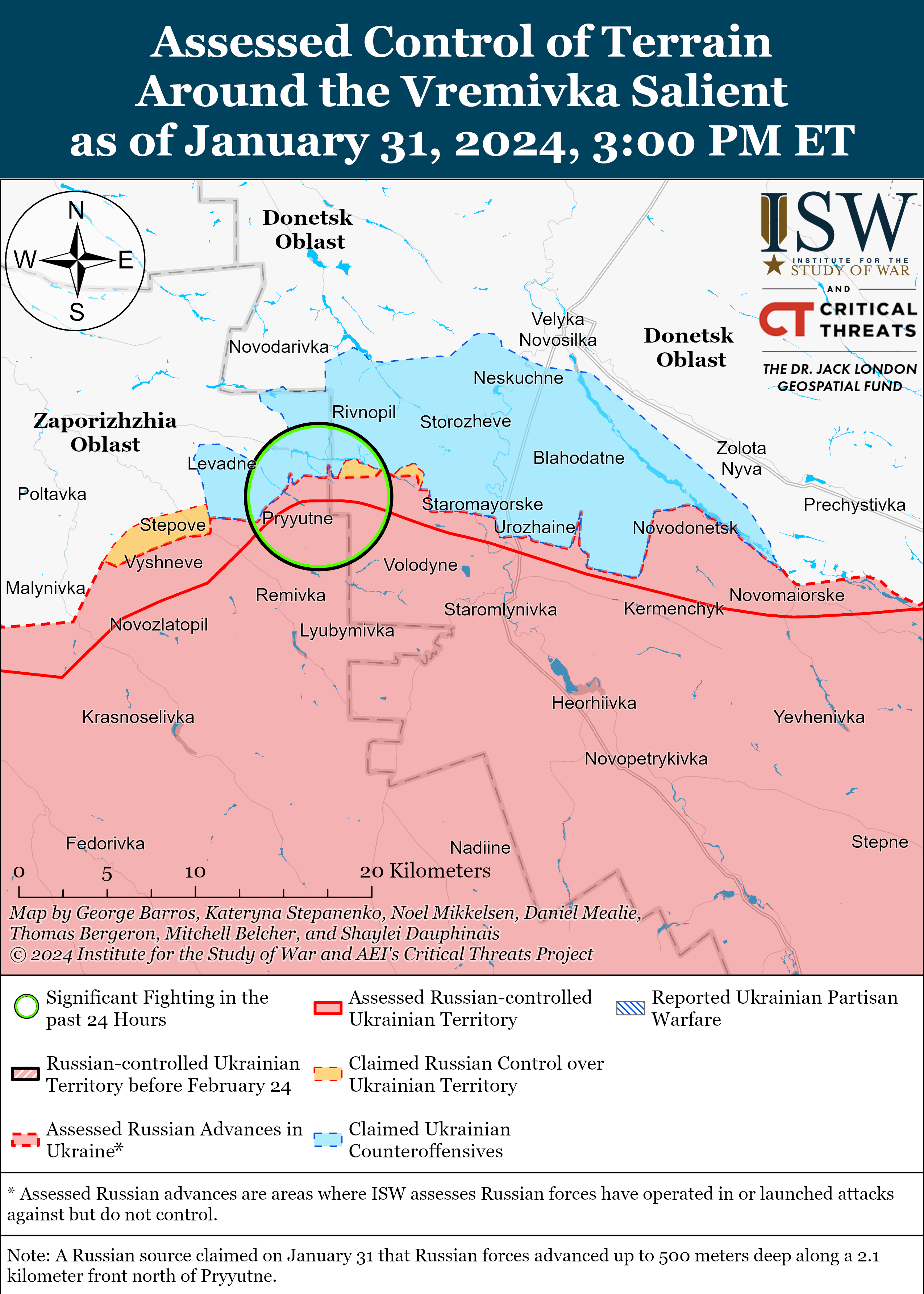 ВСУ ведут позиционные бои к юго-западу от Донецка: карты ISW