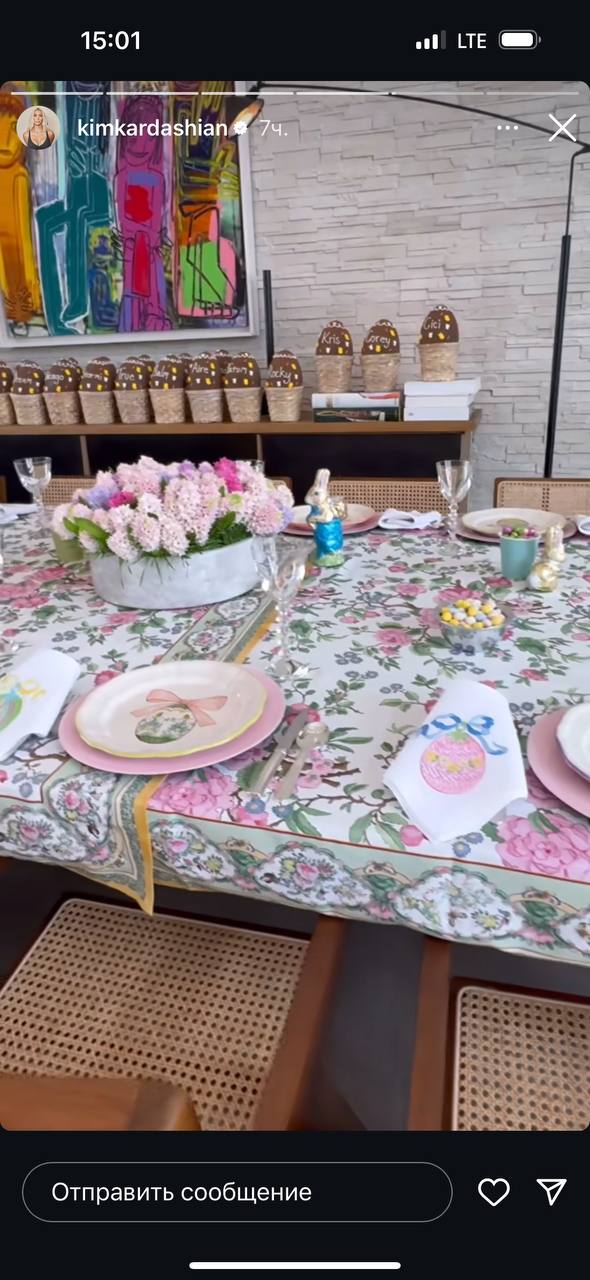 Кім Кардашьян показала, як та з ким святкує Великдень (фото)