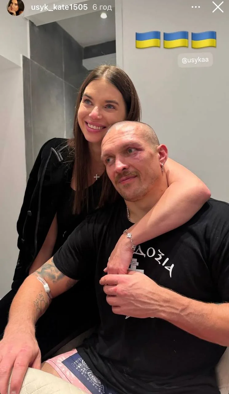 Черный смокинг и сумка Dior: в сети посчитали стоимость лука жены Усика на его поединке против Фьюри